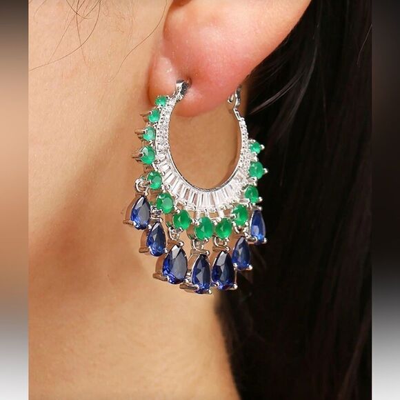 Anthropologie Jewelry - Diamond hoop earrings Q691